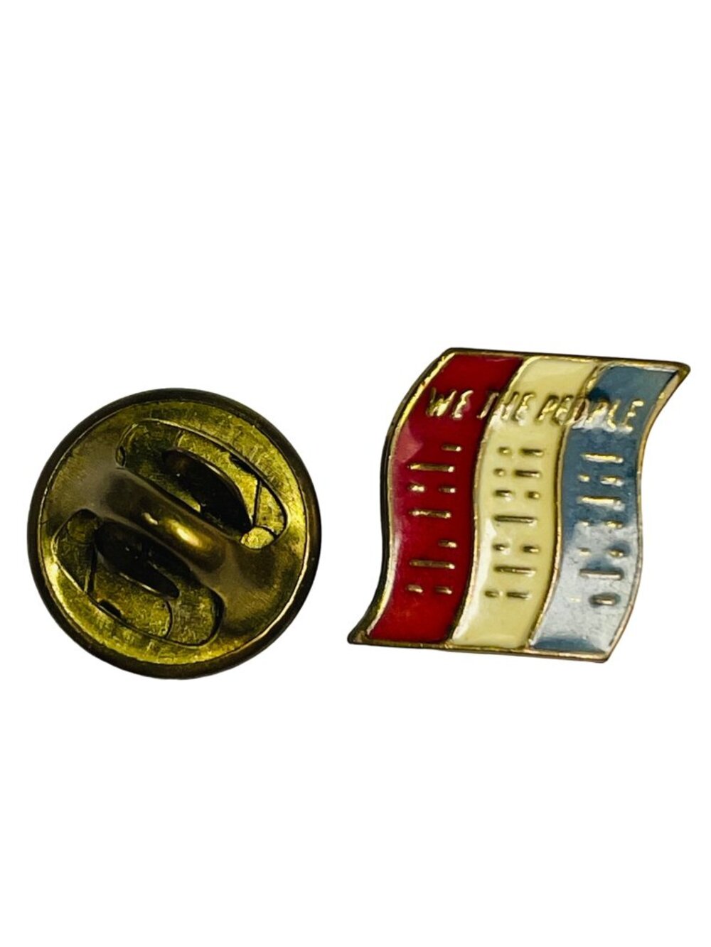 "We The People" Vintage Ballou Regd 130 Years Enamel Pin With Gold-Tone Backing